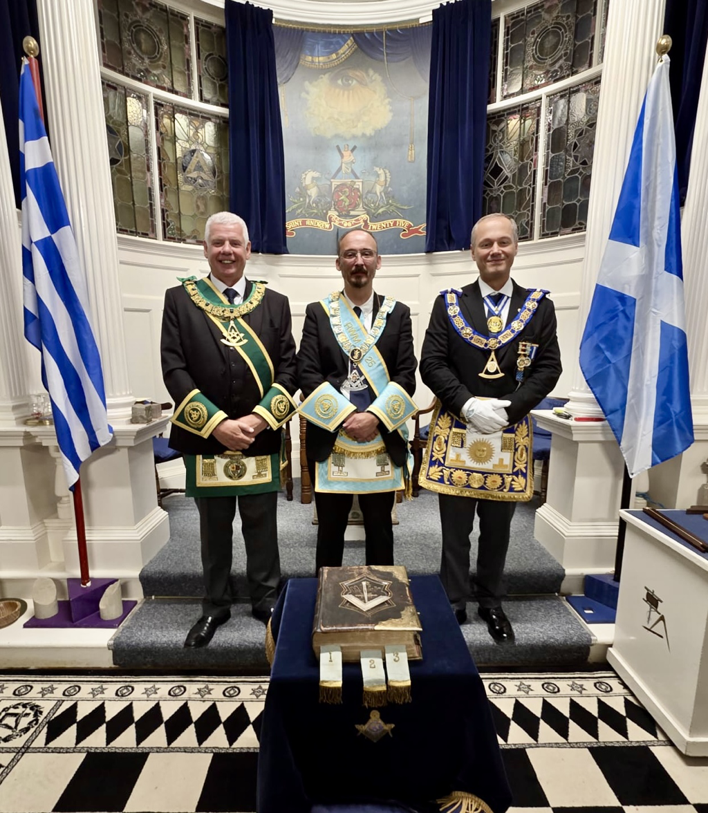We have started our new season with a bang by welcoming the pgm of the pglf&k, bro w rocks and we were delighted to also welcome bro ioannis benetatos, the grand master mason of the national grand lodge of greece.