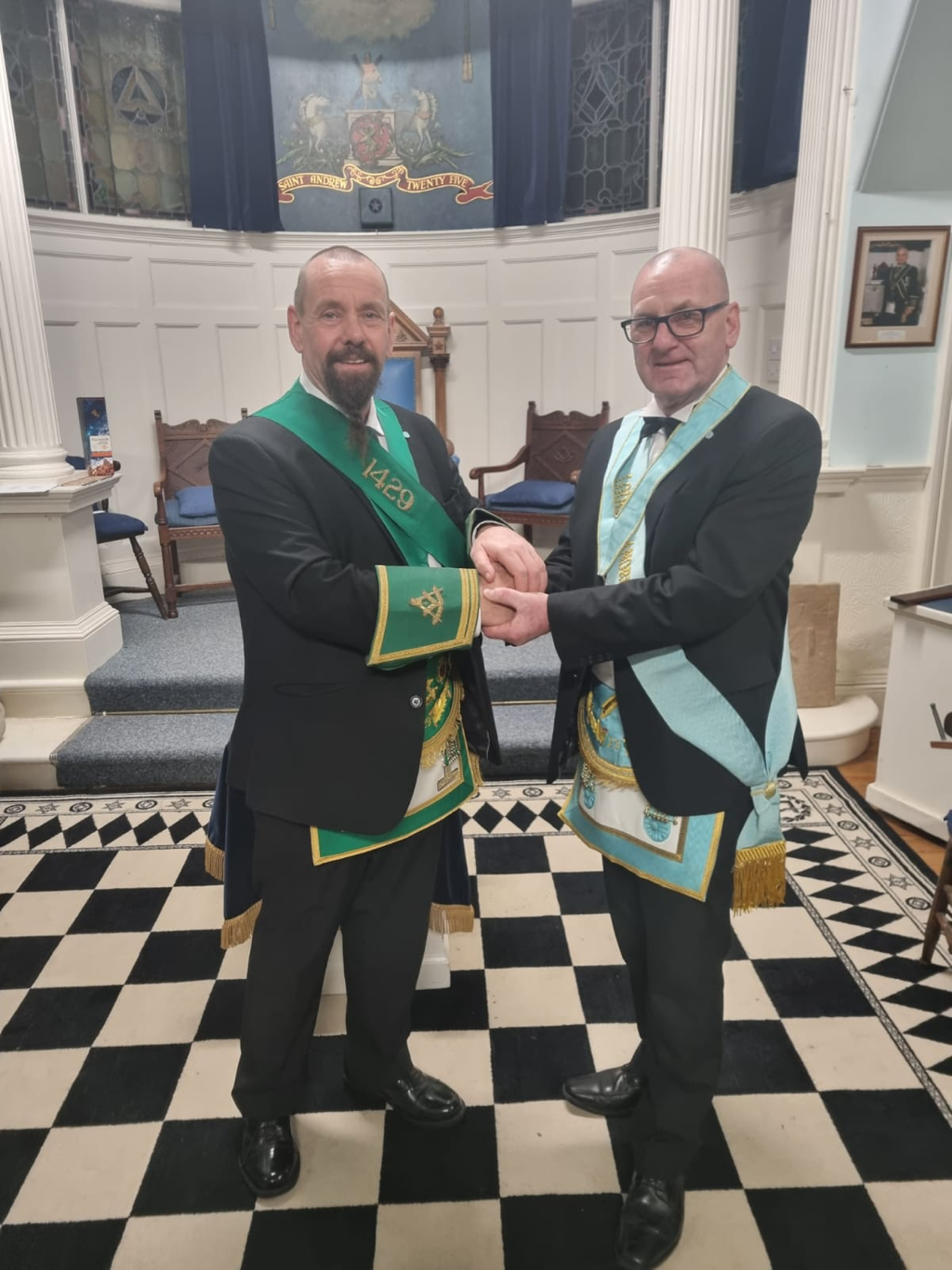 On fri 23 jan, we held an ea degree with rwm bro martin gunn from lodge abernethy round tower 1429 as sub candidate and worked by sub master bro euan cameron and our office bearers. Congratulations to euan for an outstanding degree