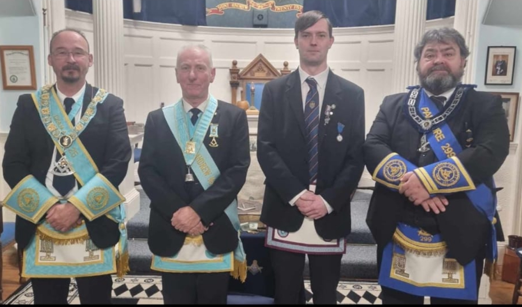 Pictured below is our RWM, RWMM Bro. Ian Piggot PM, Bro. Marc Jamieson and Bro. Willie Ford RWM both of Lodge Panmure No 299 Arbroath on the occasion of Bro. Marc Jamieson being conferred his Mark Degree. Congratulations to Bro. Marc from all at Lodge 25